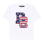 Dsquared2 T-Shirt Girocollo Tinta Unita con Stampa per Neonato DQ2854 BIANCO DSQUARED2 