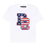 Dsquared2 T-Shirt Girocollo Tinta Unita con Stampa per Neonato DQ2854 BIANCO DSQUARED2 