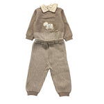 NINNAOH completo 2pz maglia-pantalone tinta unita con stampa Beige per Neonato I23312CF BEIGE NINNAOH 