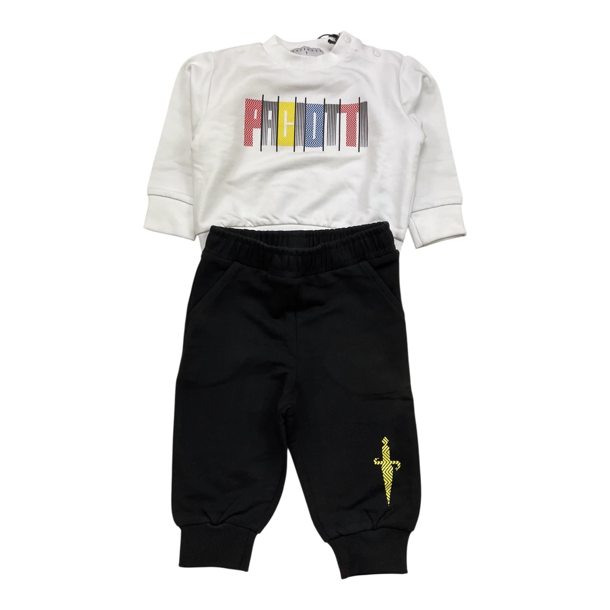 Cesare Paciotti Completo 2 Pezzi Bicolore Felpa-Pantalone per Neonato COMP5102B BIANCO/NERO CESARE PACIOTTI 