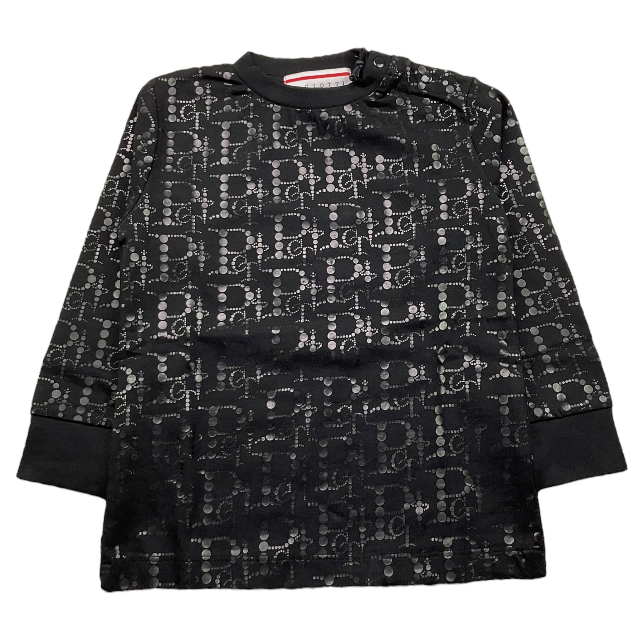 CESARE PACIOTTI shirt girocollo tinta unita con stampa Nero per Bambino TSP5351BJX NERO CESARE PACIOTTI 