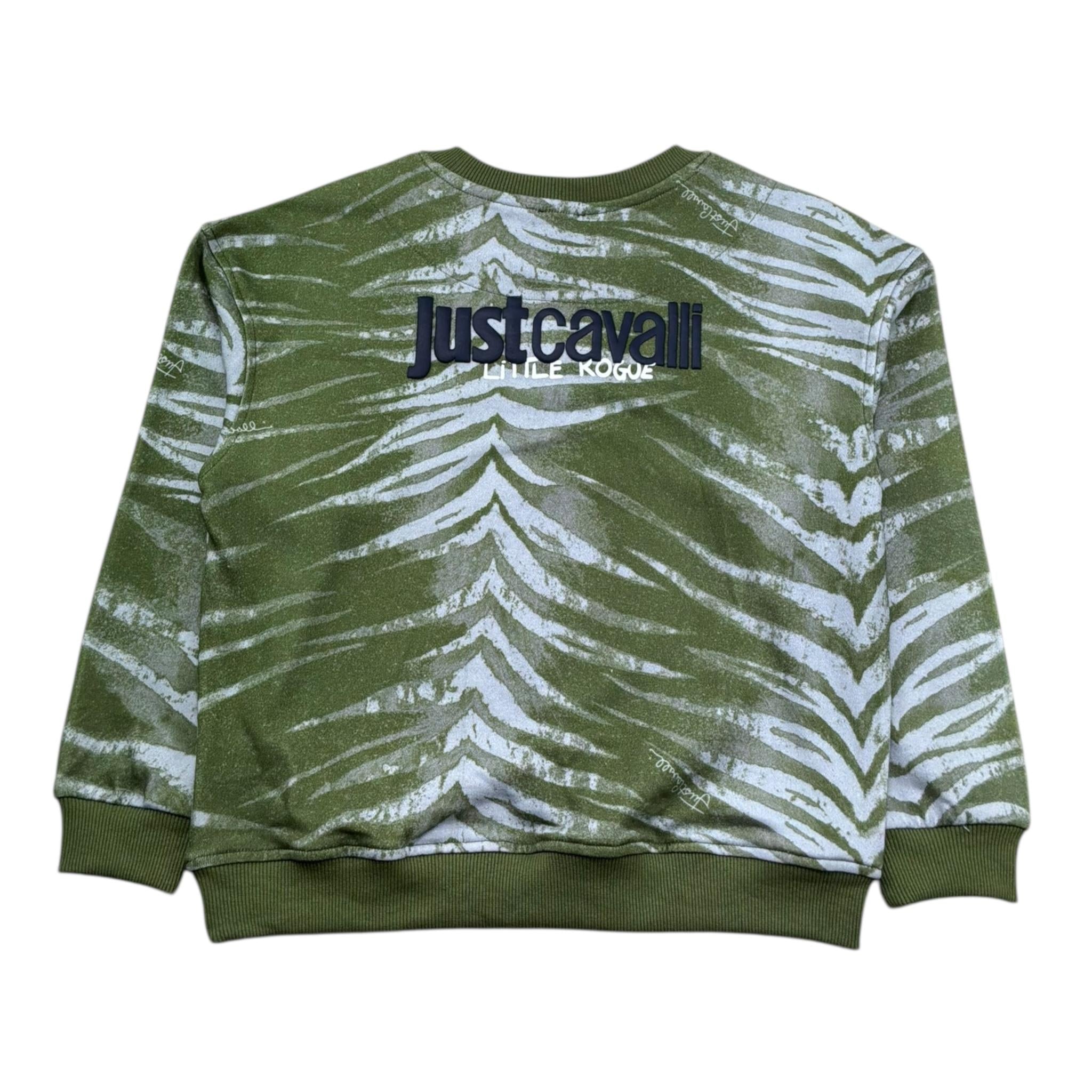 Just Cavalli Felpa Chiusa Girocollo Stampa Fantasia per Bambino JBP26109FE VERDE JUST CAVALLI 