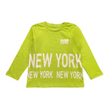 Name.It Shirt Girocollo Tinta Unita Con Stampa In Contrasto Verde Fluo Per Bambino