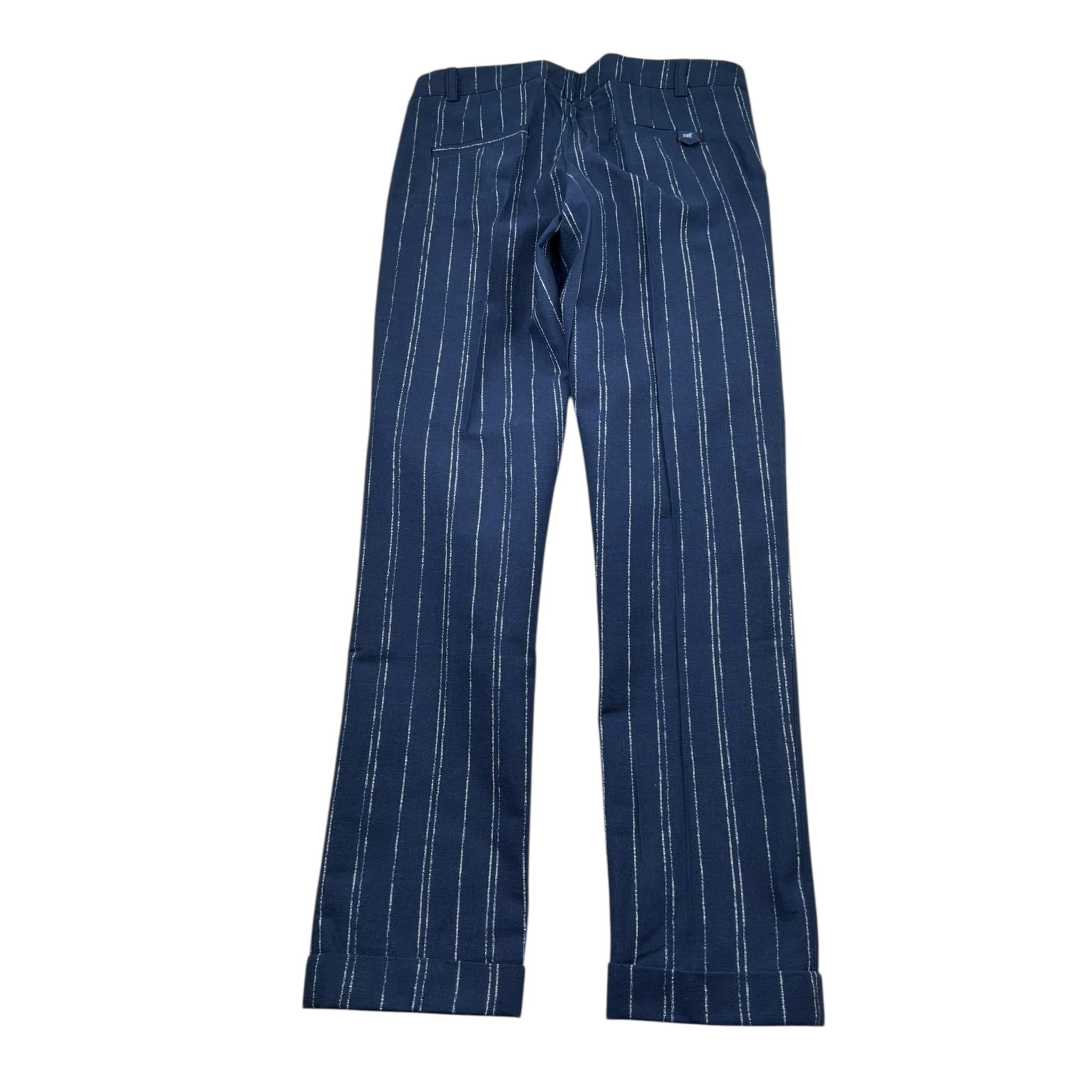 Manuel & Frank Pantalone Tinta Unita con Fantasia A Righe per Bambino MF1398R BLU MANUEL & FRANK 