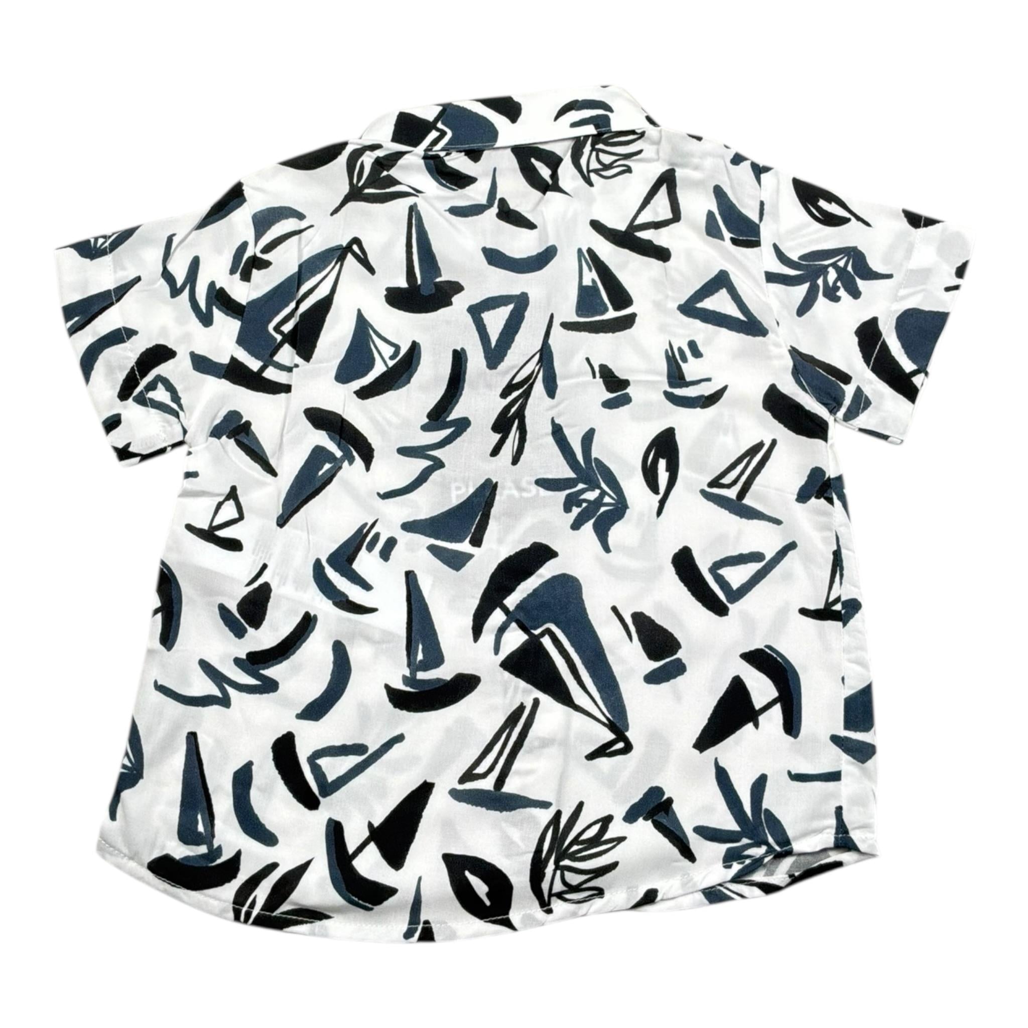 Please Camicia Tinta Unita con Stampa per Bambino CC80364B71J BIANCO PLEASE 