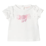 Liu Jo T-Shirt Girocollo Tinta Unita Con Stampa In Contrasto Bianco Per Neonata
