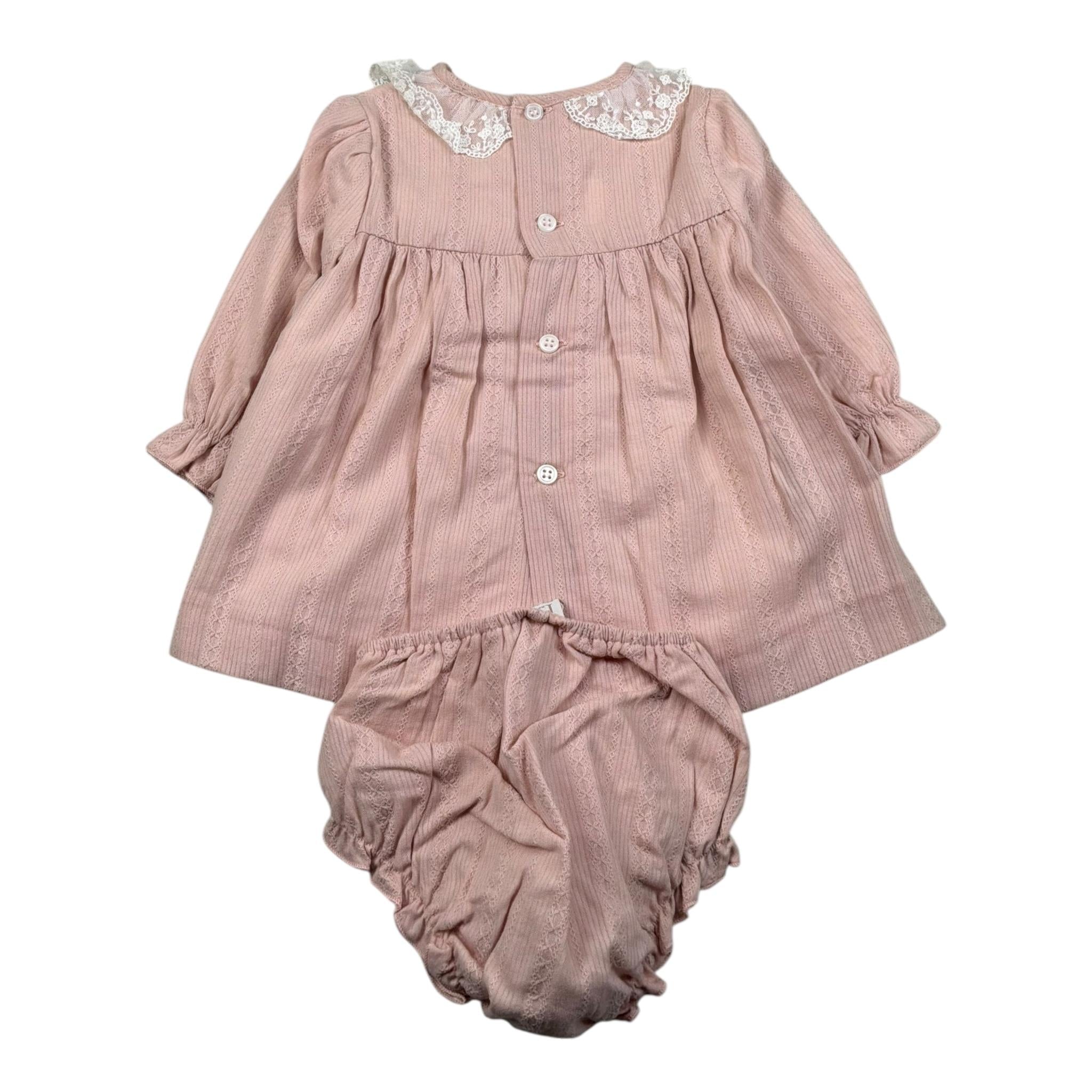 Paz Rodriguez Abito Manica Lunga Tinta Unita con Culotte per Neonata 004152083 ROSA PAZ RODRIGUEZ 