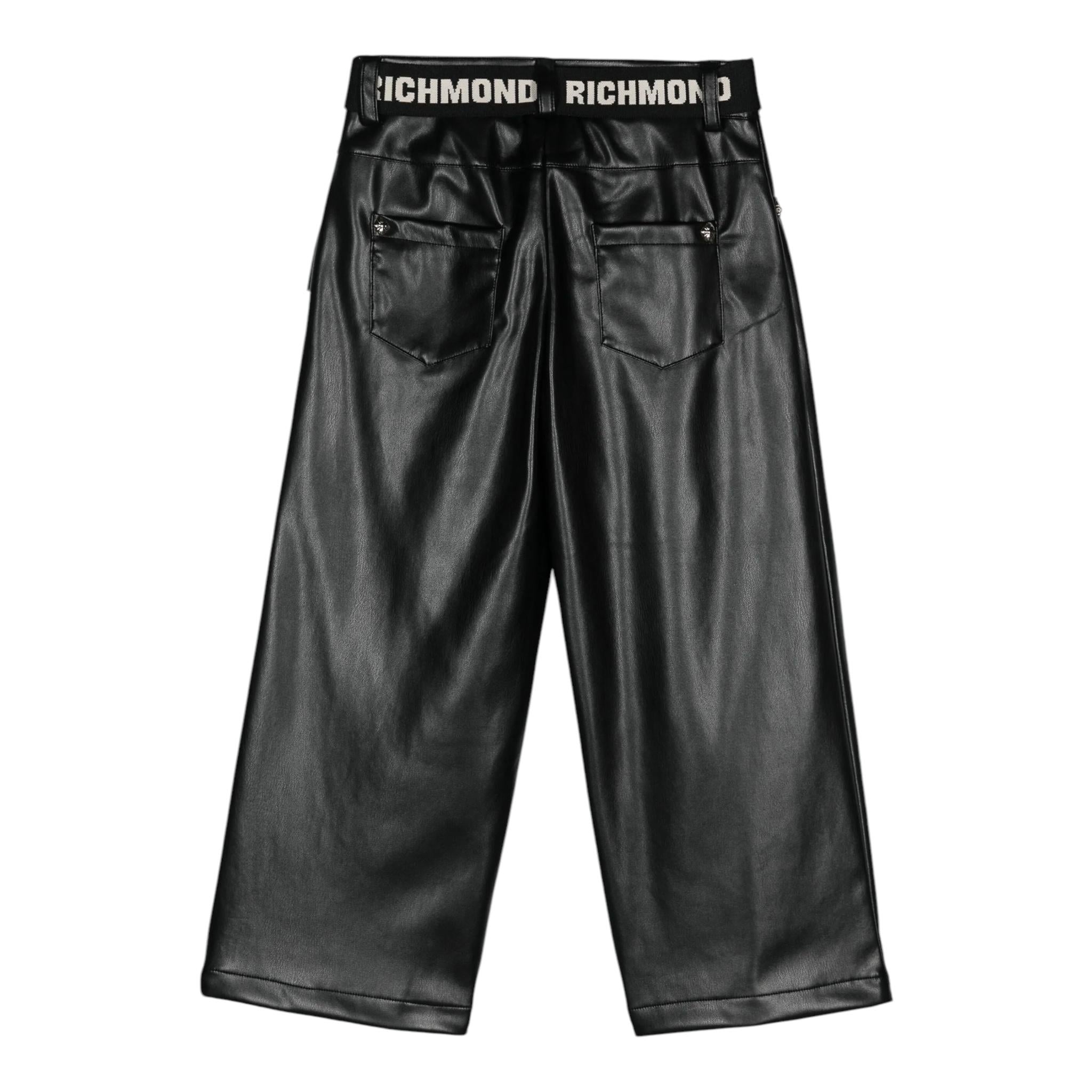 JOHN RICHMOND pantalone modello a palazzo in ecopelle con cintura Nero per Bambina RGA24021PAX NERO JOHN RICHMOND 