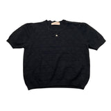 Elisabetta Franchi T-Shirt Girocollo In Filo con Trafori per Bambina EFMA159 NERO ELISABETTA FRANCHI 