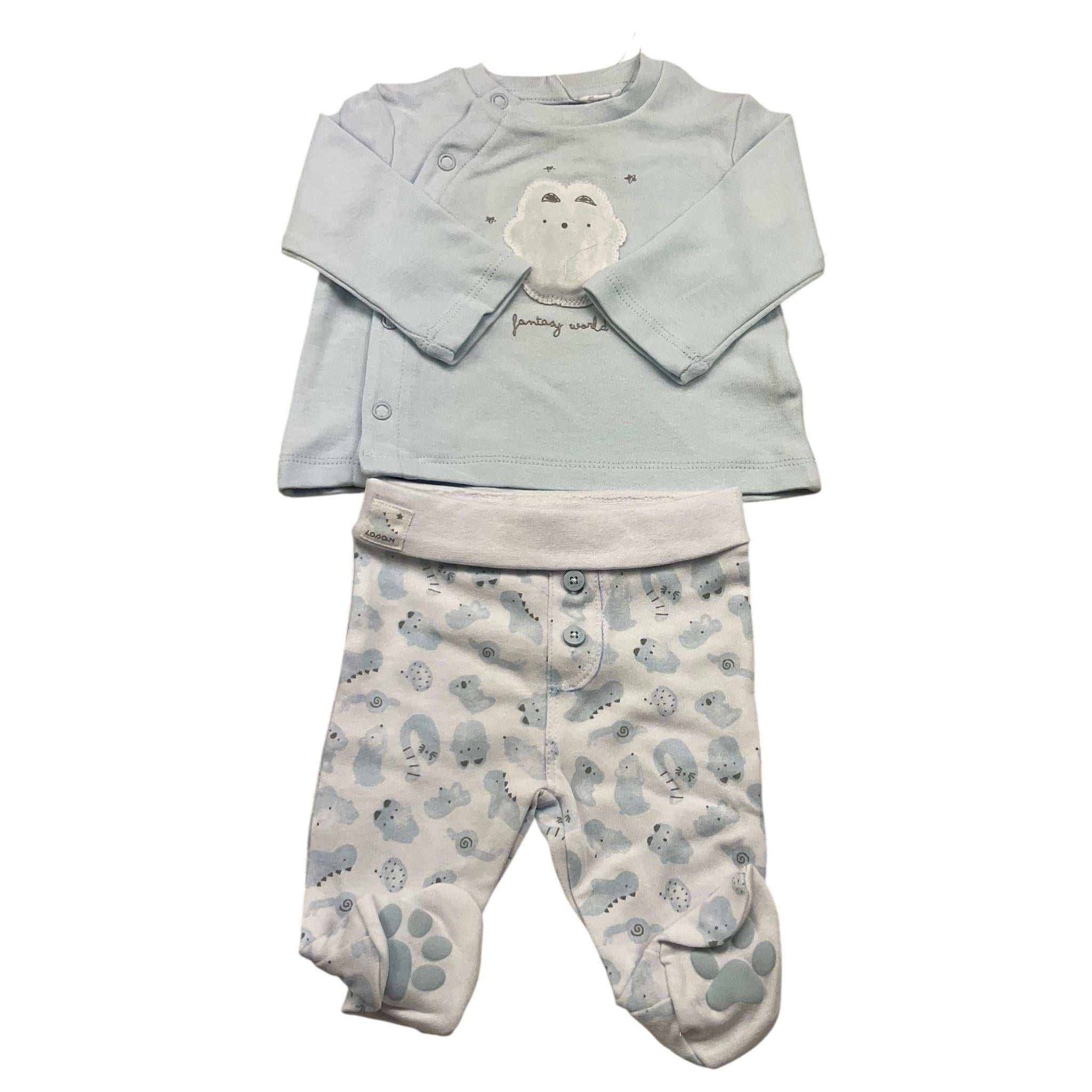 LOSAN completo 2 pezzi shirt-ghettina tinta unita Azzurro per Neonato 31V8011AL AZZURRO LOSAN 