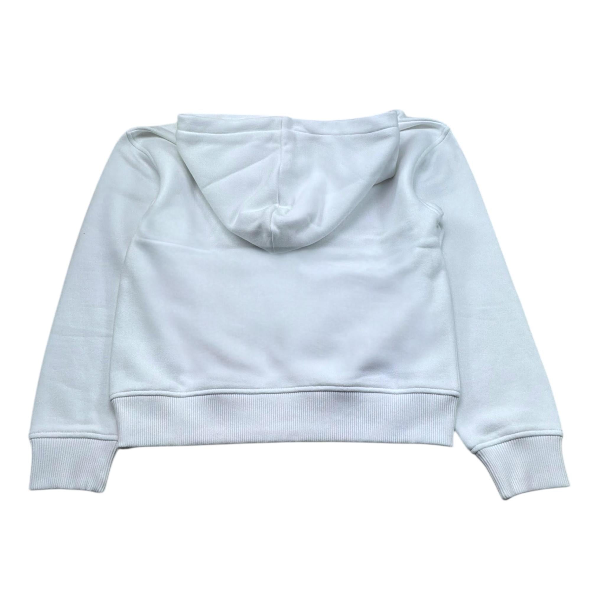 Moschino Felpa Tinta Unita con Cappuccio E Stampa per Bambina HQF07K BIANCO MOSCHINO 