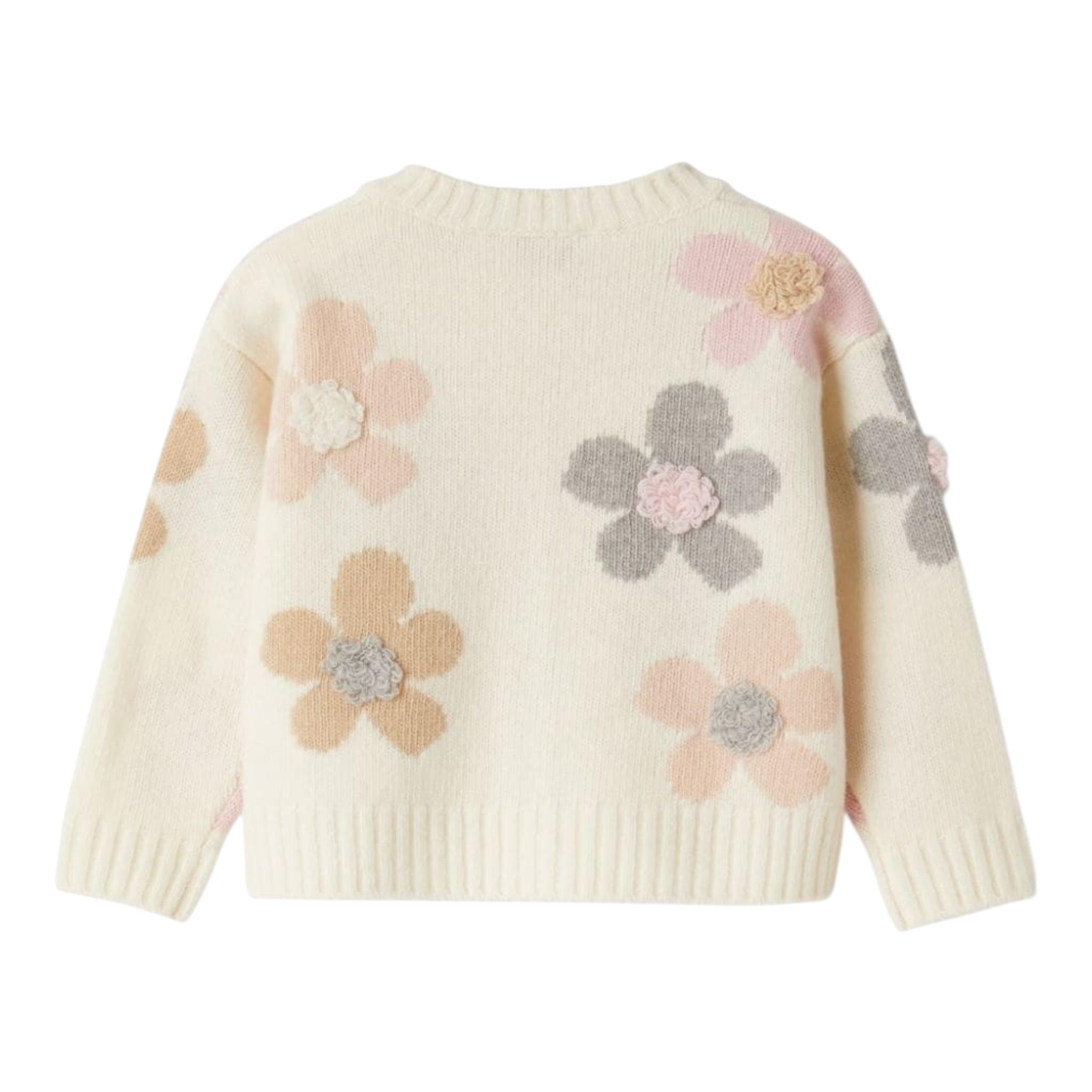 IL GUFO cardigan tinta unita con stampa fiori Panna per Neonata A24GF438EM220 PANNA IL GUFO 