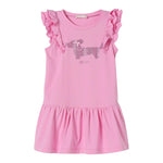 Liu Jo Abito tinta unita Giromanica con Brillantini Rosa per Neonata KA5091XX ROSA LIU JO 