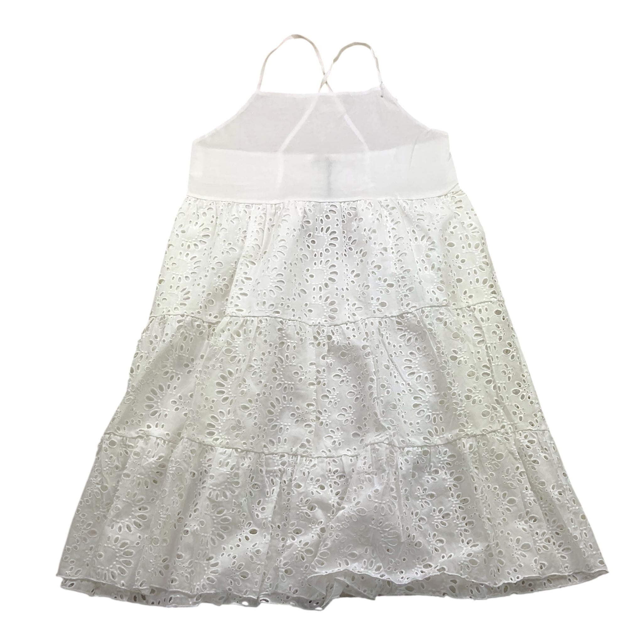 4Giveness Abito Tinta Unita Traforato per Bambina FGCG3992 BIANCO 4GIVENESS 