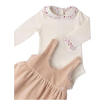 MINI BANDA completo 2pz salopette-body bicolore Bianco/beige per Neonata 3A792 BIANCO/BEIGE MINI BANDA 