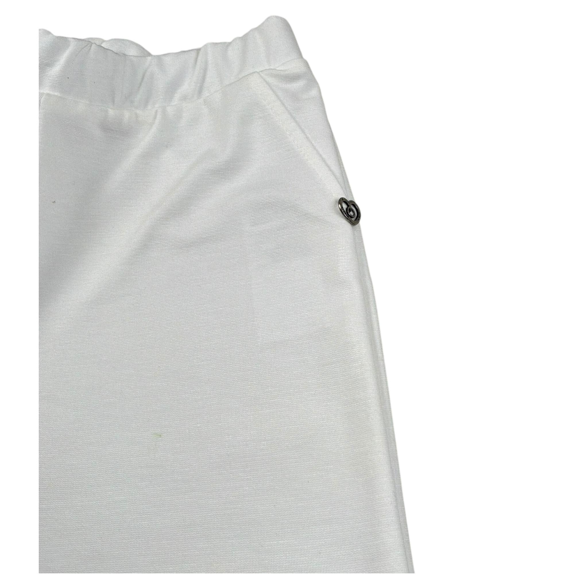 Please Pantalone Tinta Unita Modello Palazzo per Bambina JB29012G73JJ PANNA PLEASE 