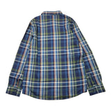 Aspesi Camicia Manica Lunga Con Fantasia A Quadri E Taschino Blu Per Bambino