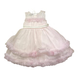 La Sartoria Dei Piccoli Abito Cerimonia Giromanica Tinta Unita con Tulle per Neonata L038 ROSA LA SARTORIA DEI PICCOLI 