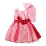 Monnalisa Abito Cerimonia Tinta Unita con Tulle per Bambina 71A914 ROSSO MONNALISA 