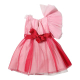 Monnalisa Abito Cerimonia Tinta Unita con Tulle per Bambina 71A914 ROSSO MONNALISA 