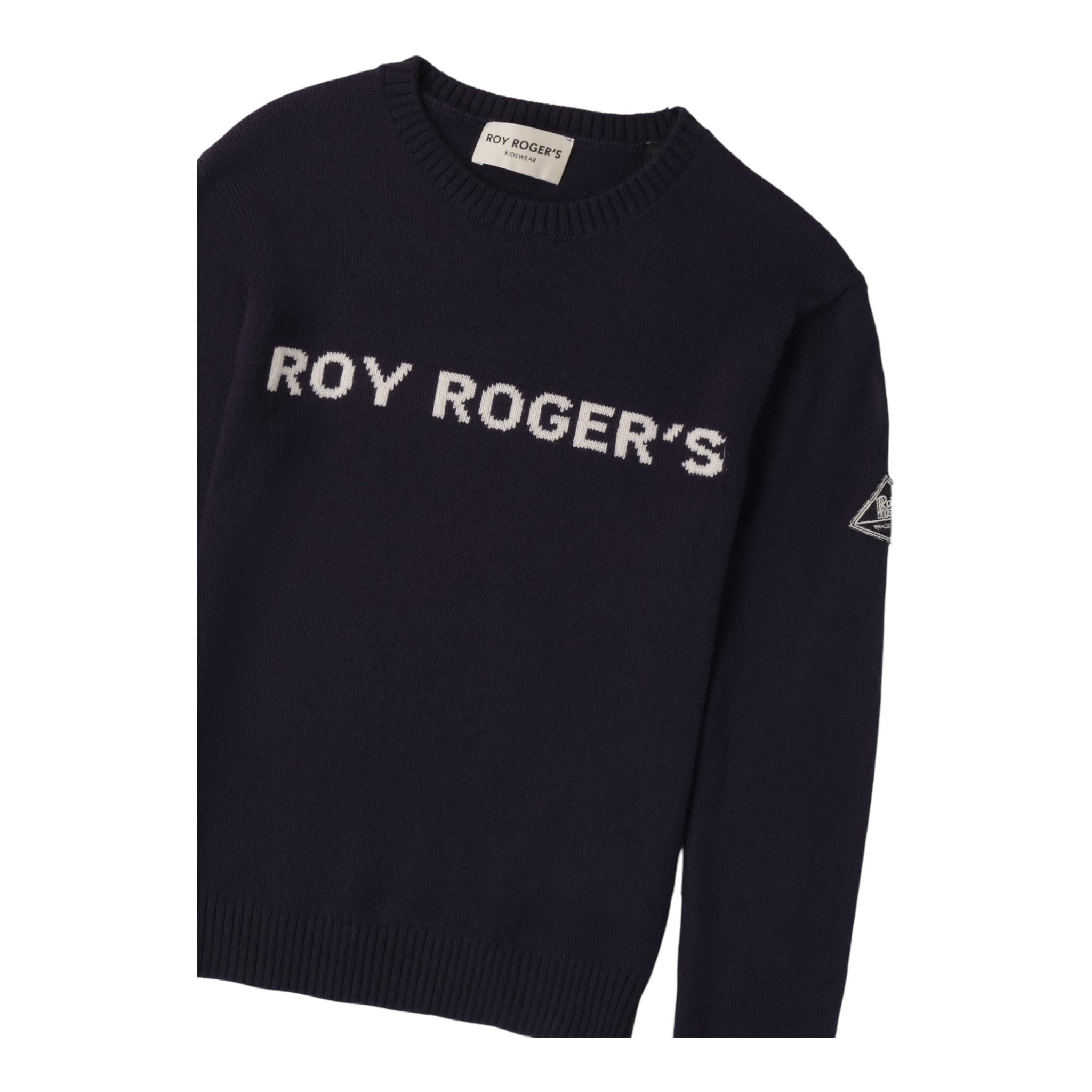 ROY ROGER'S maglia girocollo tinta unita con logo Blu per Bambino RA103 BLU ROY ROGER'S 