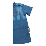 Bikkembergs T-Shirt Girocollo Tinta Unita con Logo per Neonato BK2181 BLU BiKKEMBERGS 