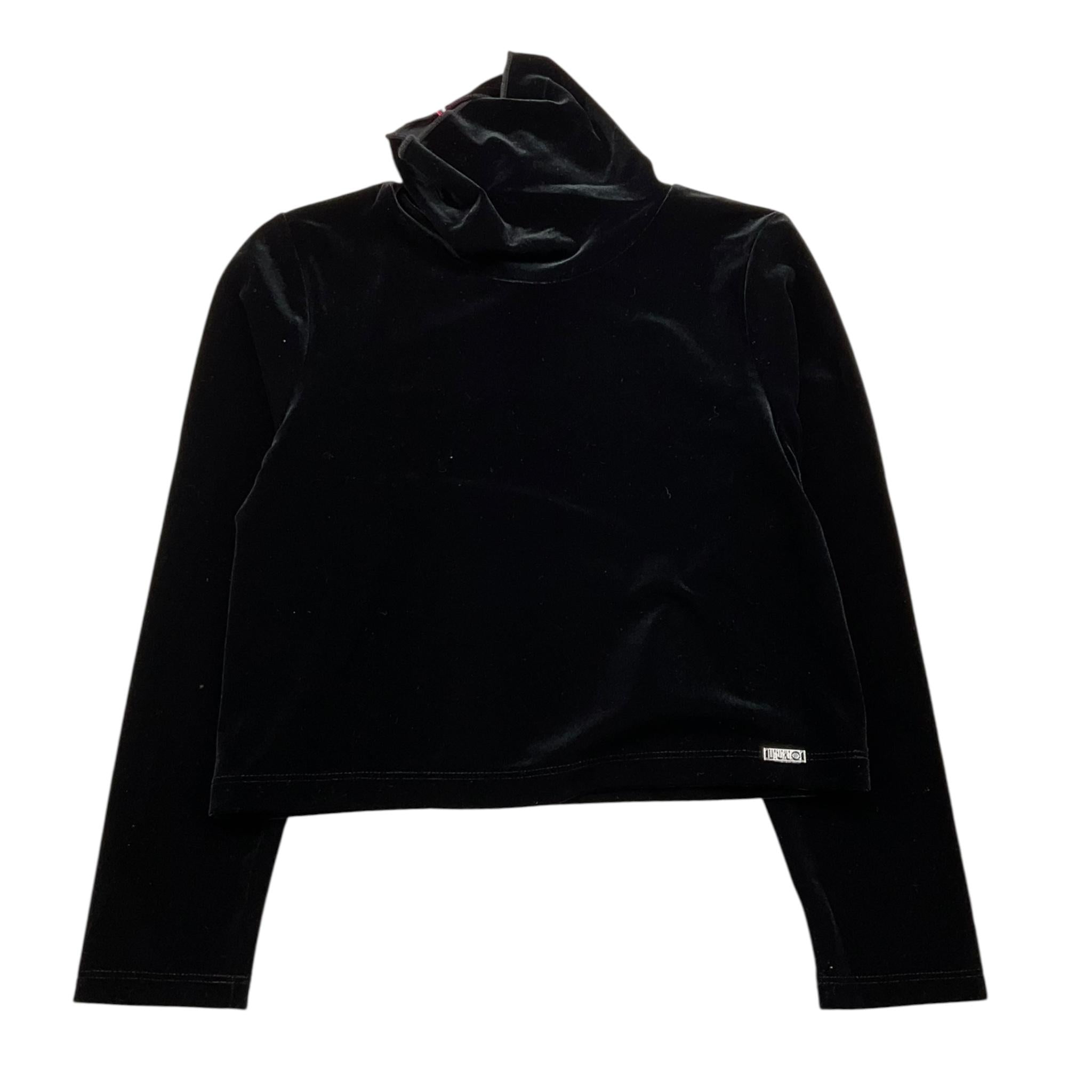 LIU JO shirt tinta unita in velluto coll alto Nero per Bambina GF4178 NERO LIU JO 