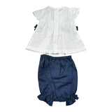 La Stupenderia Completo 2 Pezzi Camicia-Coulotte Bicolore per Neonata TBCT52X BIANCO/BLU LA STUPENDERIA 