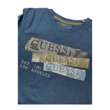 GUESS shirt girocollo tinta unita con stampa Blu per Bambino N4BI20I3Z14 BLU GUESS 