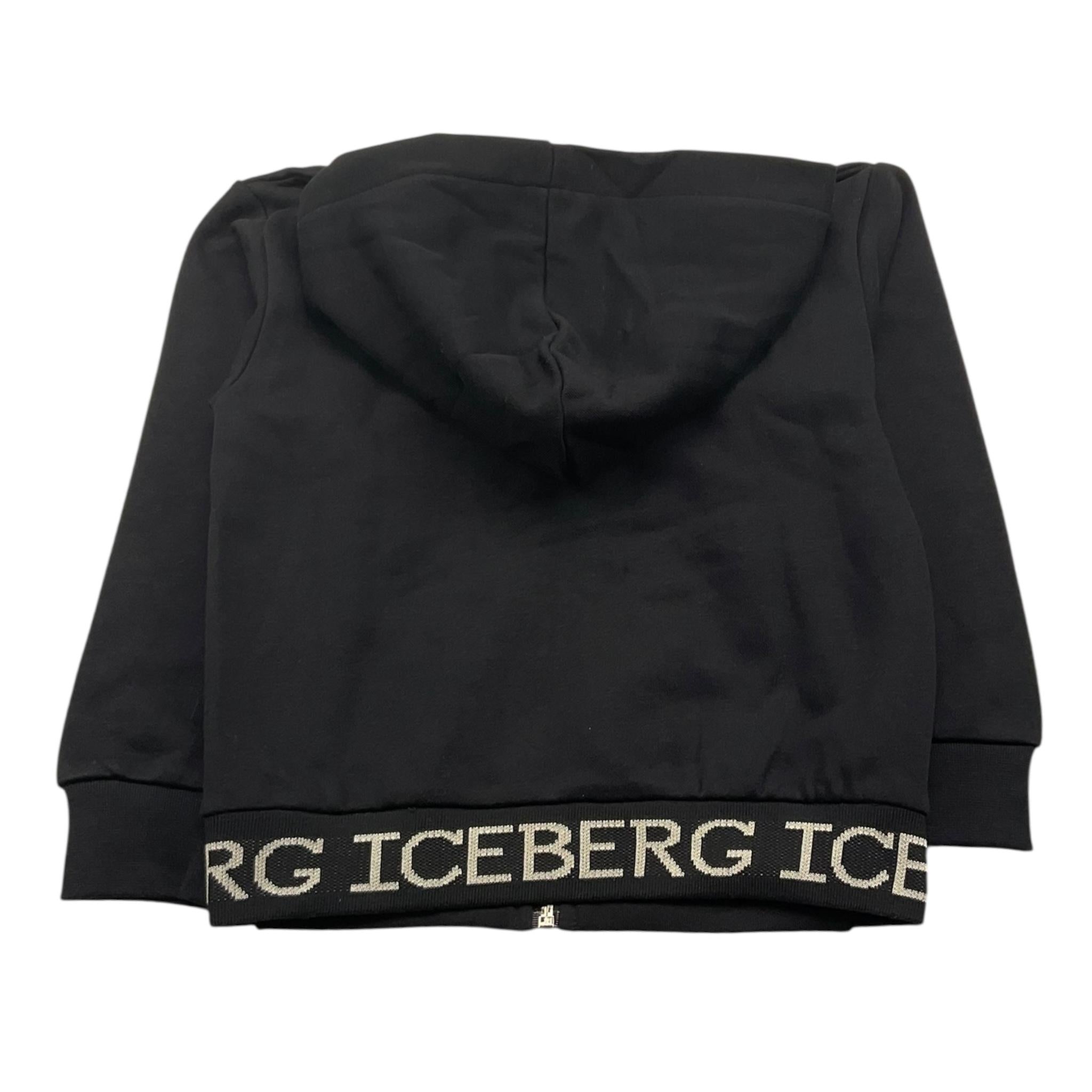 ICEBERG felpa con zip e cappuccio tint unita con logo Nero per Bambino MFICE5309J NERO ICEBERG 