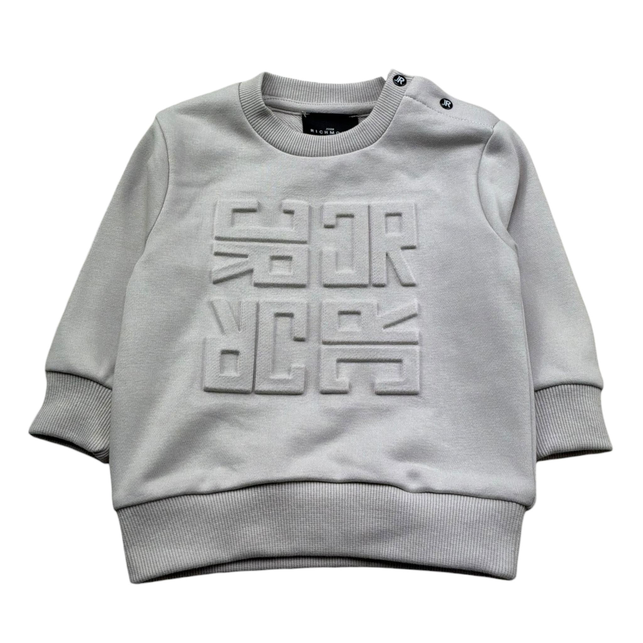 John Richmond Felpa Chiusa Girocollo Tinta Unita con Logo per Neonato RIP26014FE SABBIA JOHN RICHMOND 