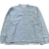 Saint Barth Camicia Manica Lunga Fantasia Zebrata per Bambina HARPERXXX AZZURRO SAINT BARTH 