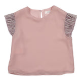 Vicolo Camicia Mezza Manica Tinta Unita Rosa Per Bambina