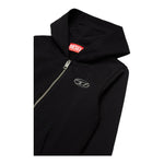 Diesel Felpa con Zip E Cappuccio Tinta Unita con Logo per Bambino J02244 NERO DIESEL 