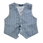 Manuel & Frank Gilet Tinta Unita con Fantasia per Bambino MF5193B AZZURRO MANUEL & FRANK 