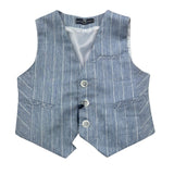 Manuel & Frank Gilet Tinta Unita con Fantasia per Bambino MF5193B AZZURRO MANUEL & FRANK 