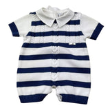 I Delfi Pagliaccetto Bicolore con Fantasia A Righe per Neonato 25P5398 BIANCO/BLU I DELFI 