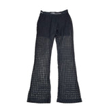 Miss Blumarine Pantalone Tinta Unita Traforato Nero Per Bambina