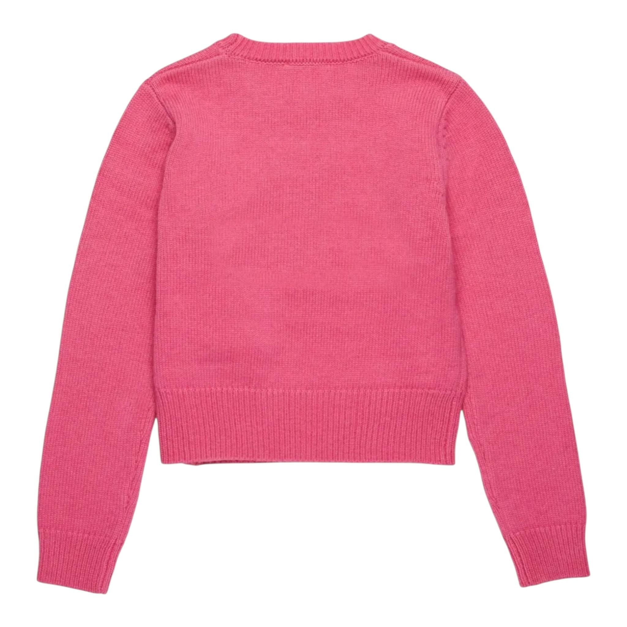 DIESEL maglia tinta unita girocollo con logo Fuxia per Bambina J02084X FUXIA DIESEL 