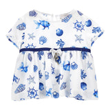 Monnalisa Camicia Tinta Unita con Fantasia per Bambina 11C303 BIANCO MONNALISA 