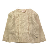 PLEASE maglia girocollo tinta unita con frange Beige per Bambina NB77230G65 BEIGE PLEASE 