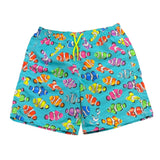 Saint Barth Costume Modello Boxer Tinta Unita con Fantasia Pesci per Bambino JEA0001 AZZURRO SAINT BARTH 