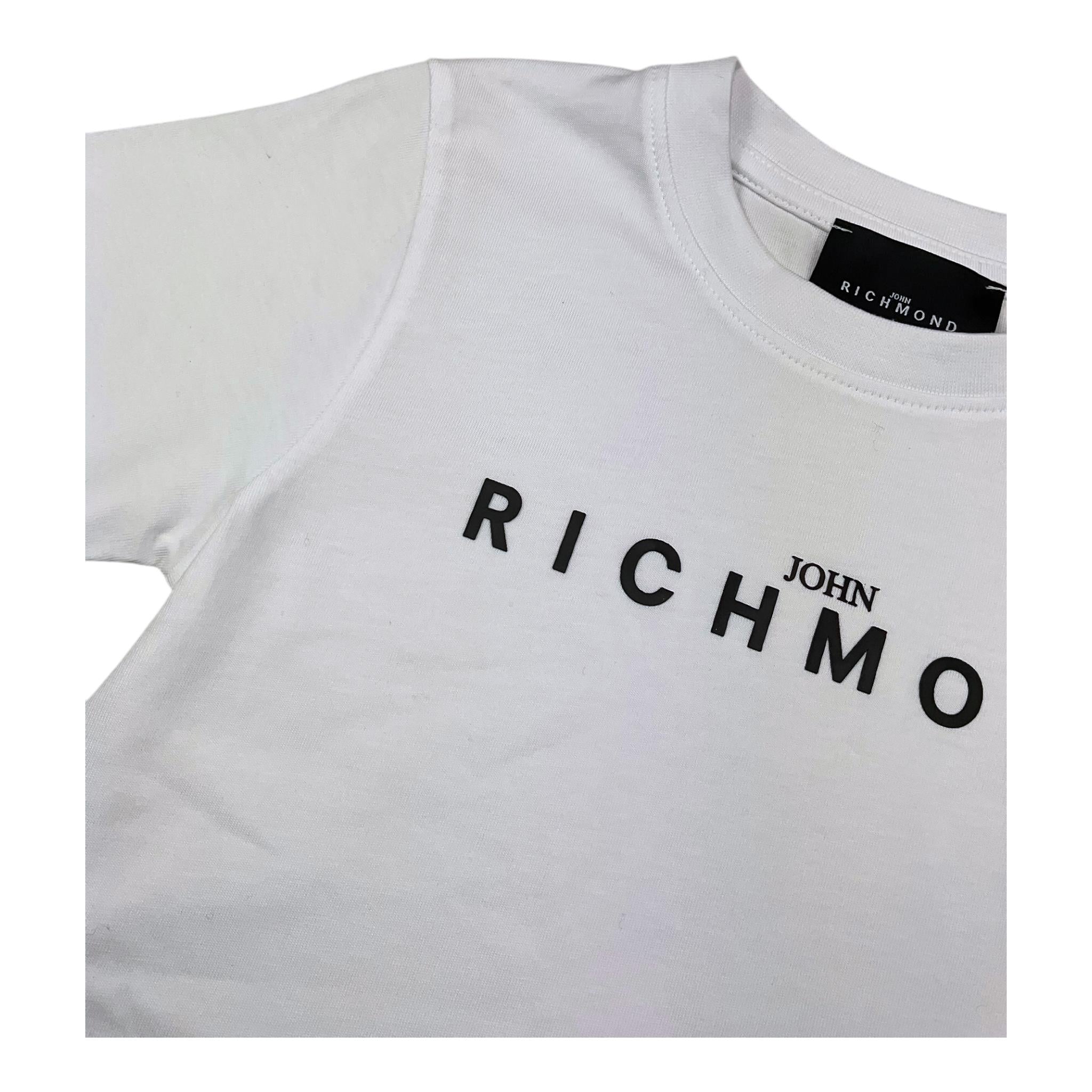 JOHN RICHMOND t-shirt girocollo tinta unita con stampa logo Bianco per Bambino RBA25009TS BIANCO JOHN RICHMOND 