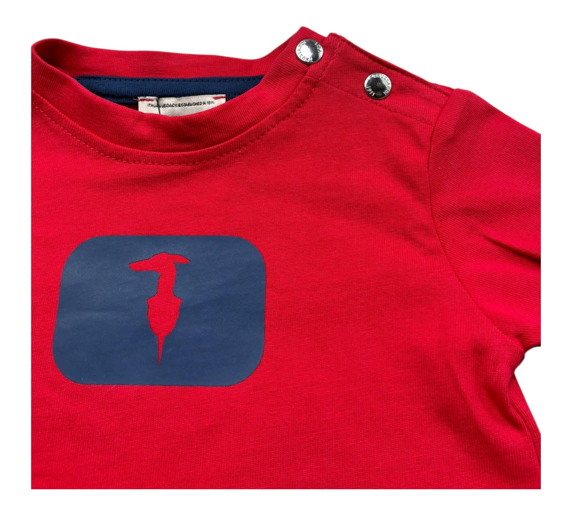 Trussardi T-Shirt Girocollo Tinta Unita con Stampa per Neonato TIP26093TS ROSSO TRUSSARDI 