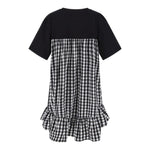 Moschino Abito Tinta Unita Mezza Manica con Fantasia A Quadri per Bambina HDV0FY NERO MOSCHINO 