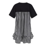 Moschino Abito Tinta Unita Mezza Manica con Fantasia A Quadri per Bambina HDV0FY NERO MOSCHINO 