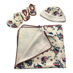 K-WAY set 4pz 2xbabbucce-cappello-coperta tinta unita con stampa Panna per Neonato K3123RWW PANNA K-WAY 