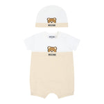 Moschino Set Pagliaccetto-Cappello Bicolore per Neonata MUY07E BIANCO/BEIGE MOSCHINO 