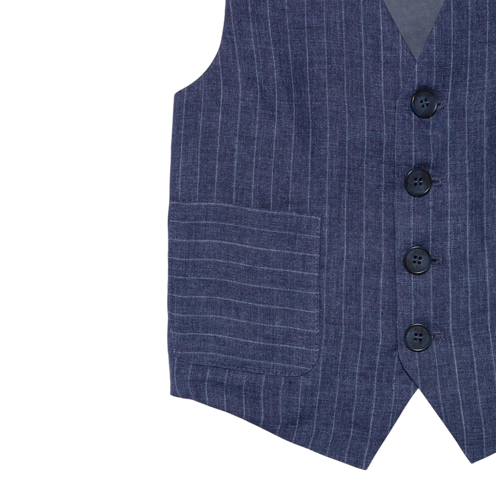 Fay Gilet Tinta Unita con Fantasia A Righe per Bambino FW2Q12 BLU FAY 