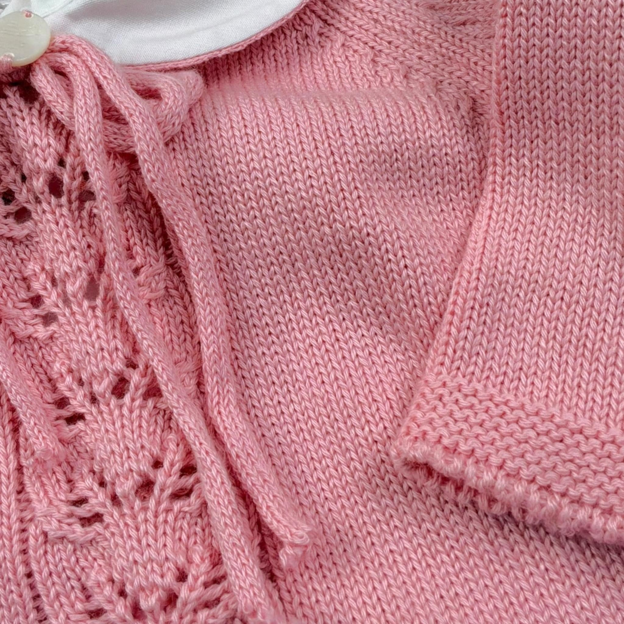 Le Coconne Tutina Tinta Unita con Ricami E Colletto per Neonata LCN0587 ROSA LE COCONNE 